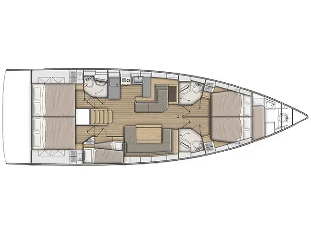 Barracuda (Refit 2026 - A/C - Generator - Electric Heads - 12 Pax), Plan image