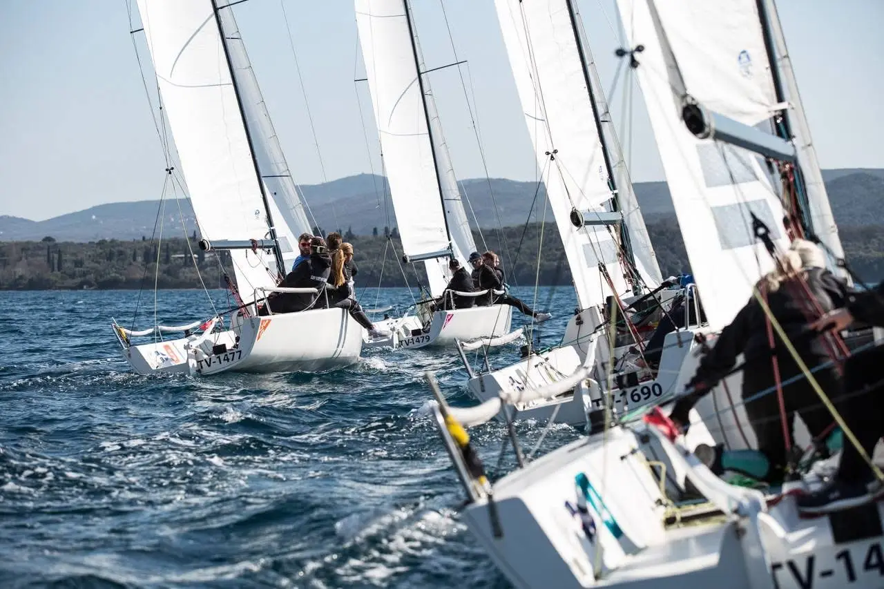 Montenegro J70 Racing fleet, 9 boats in Porto Montenegro, Plan image