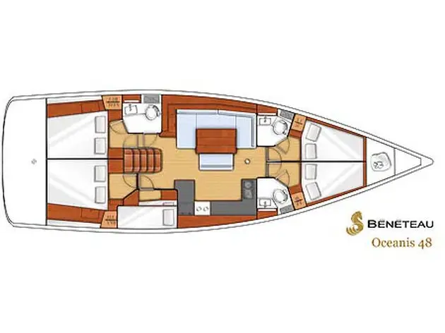 Nabucco: Aft cabin #1 (Cabin Chrter - 2 pax) Fully Crewed, ALL EXPENSES, Plan image
