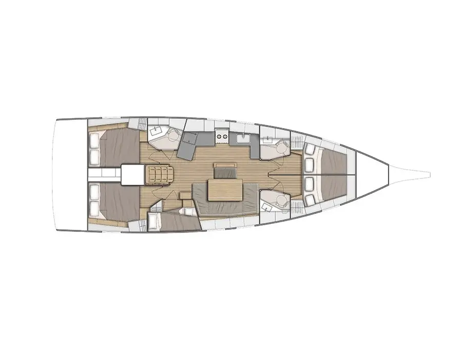 "Blue Odyssey, Beneteau Oceanis 46.1, 2020", Plan image