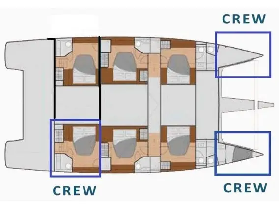 Maurice - Luxury Catamaran, A/C, Generator, Water maker, Plan image