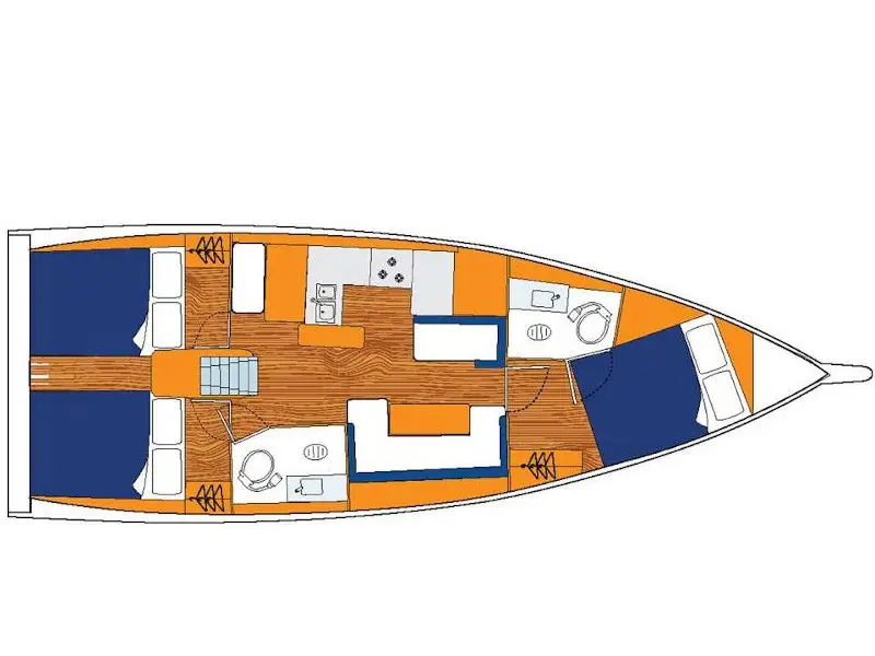 Sunsail 410 Classic, Plan image